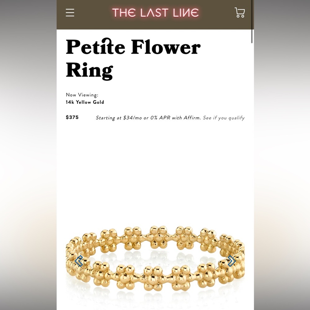 the last line petite flower ring